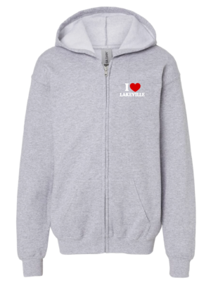 Youth:  I Love Lakeville zip up hoodie